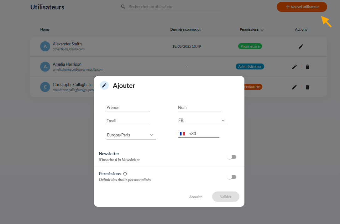 Comment gérer les accès d’utilisateurs d’un compte 2