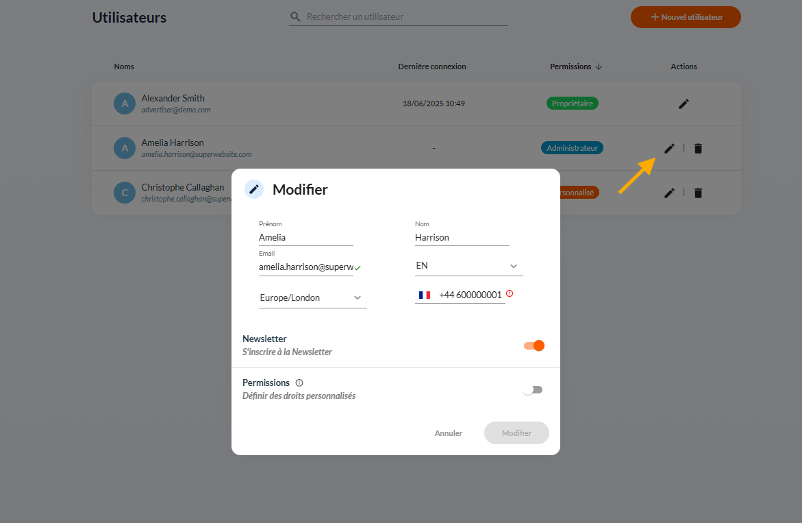 Comment gérer les accès d’utilisateurs d’un compte 3
