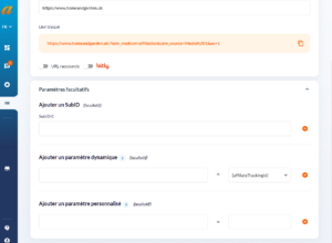 Créer lien tracking Affilae 3