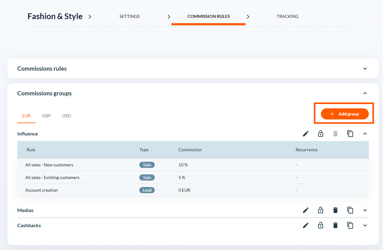 How to create publisher groups 2 Affilae
