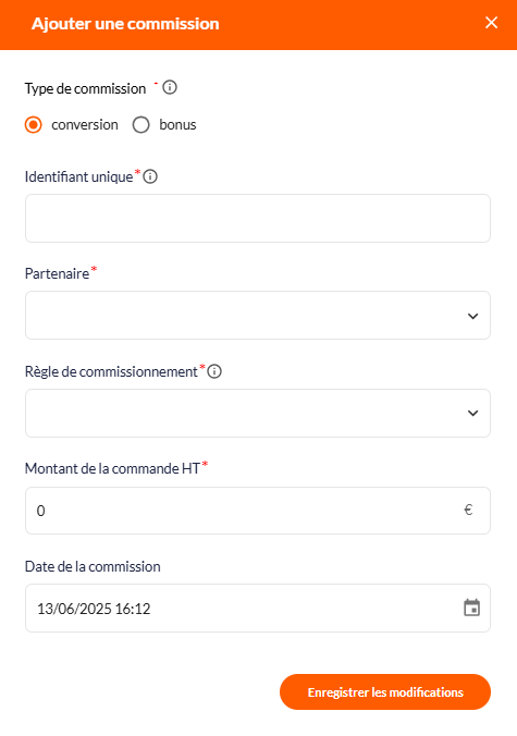 Ajouter manuellement une conversion Affilae 1