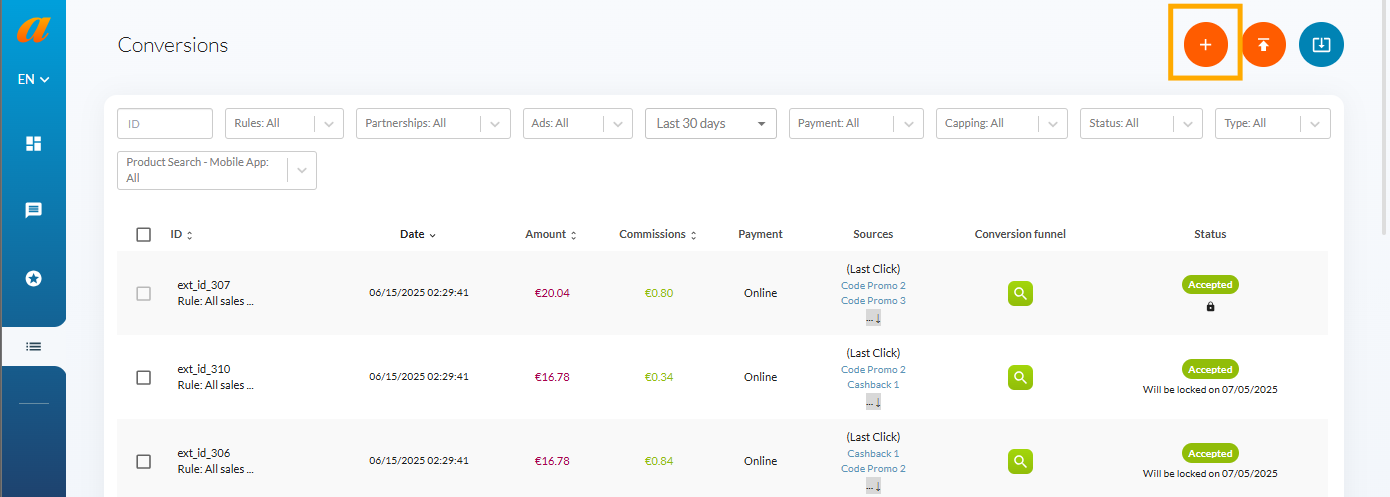 How to automatically validate large volumes of conversions through a .csv batch-file Affilae 5