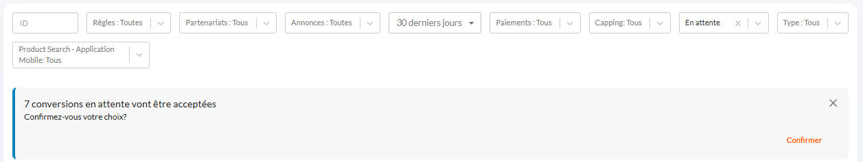 Valider en masse les conversions de votre programme Affilae 3