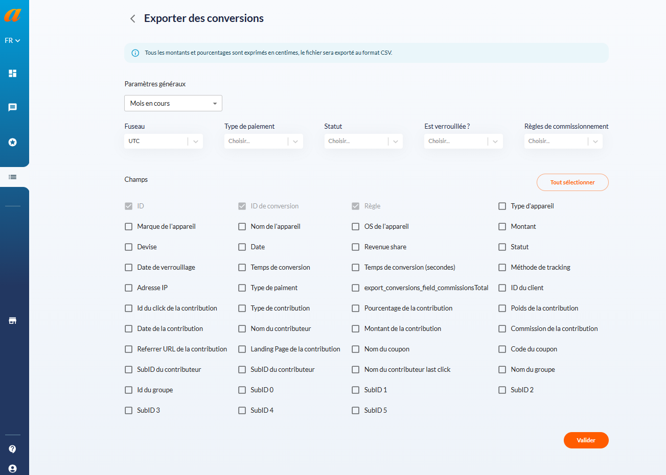 Valider en masse les conversions de votre programme Affilae 4