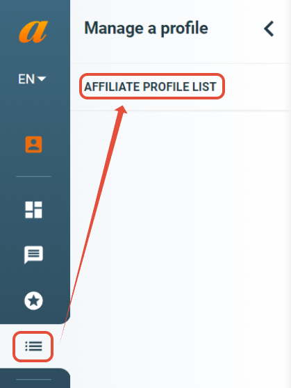 publisher affiliate profil list redirect