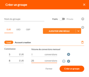 Créer un groupe d’éditeurs 3 Affilae