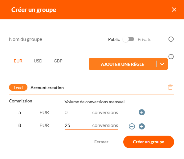 Créer un groupe d’éditeurs 3 Affilae