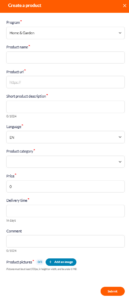 Create a product Marketplace Affilae