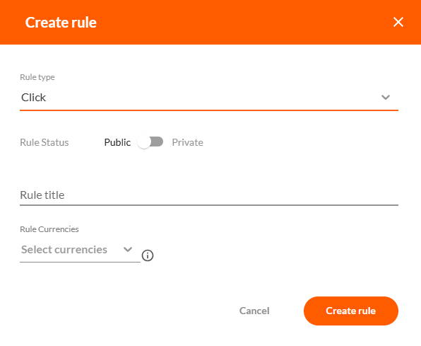 Create rule Click Affilae