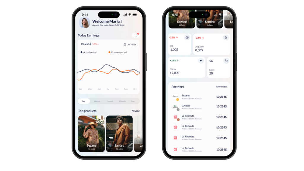 Application mobile Affilae