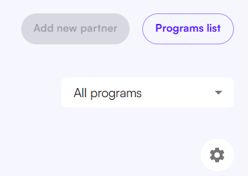 Affilae Interface - Program selection and quick links