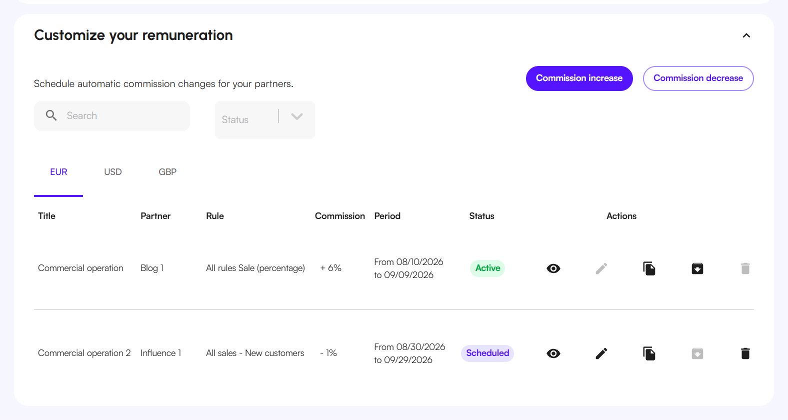Customize your remuneration section